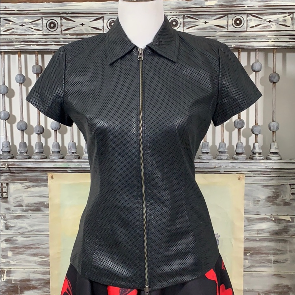 Nine West leather top, Sz S